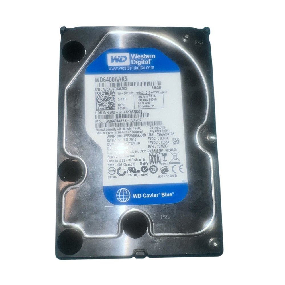 WD WD6400AAKS-65A7B2 HBNNNT2MBN (WCAS) Thailand 640gb Sata 3.5" HDD JUN-2009